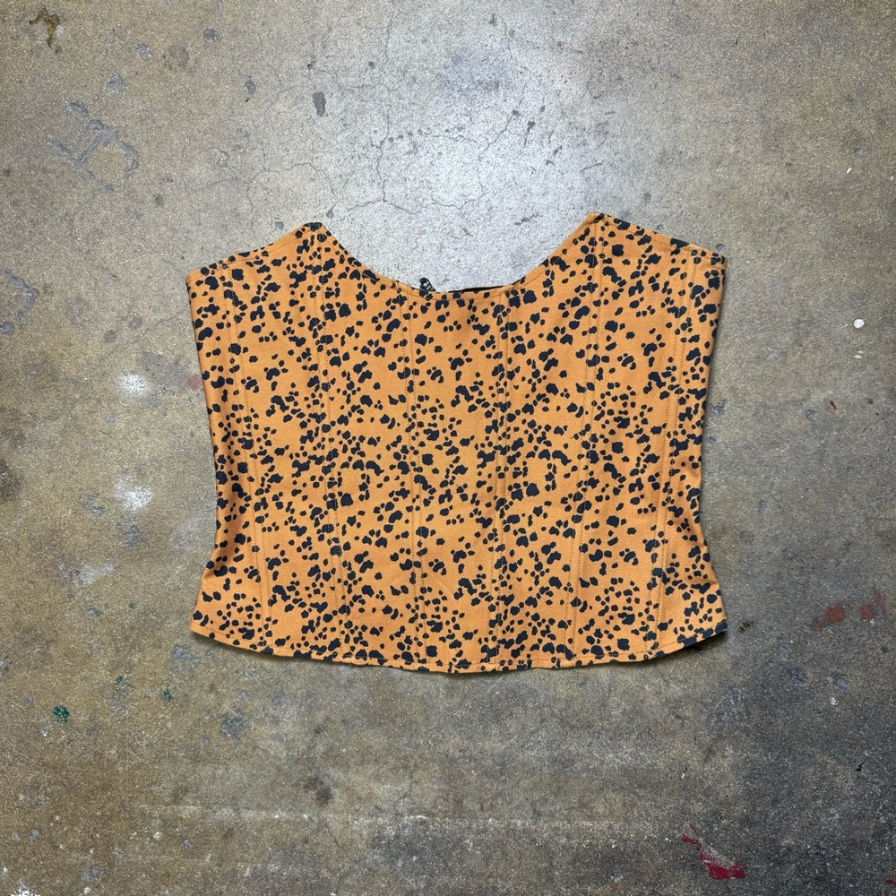 Miaou Strapless Leia Corset Top in Cheetah